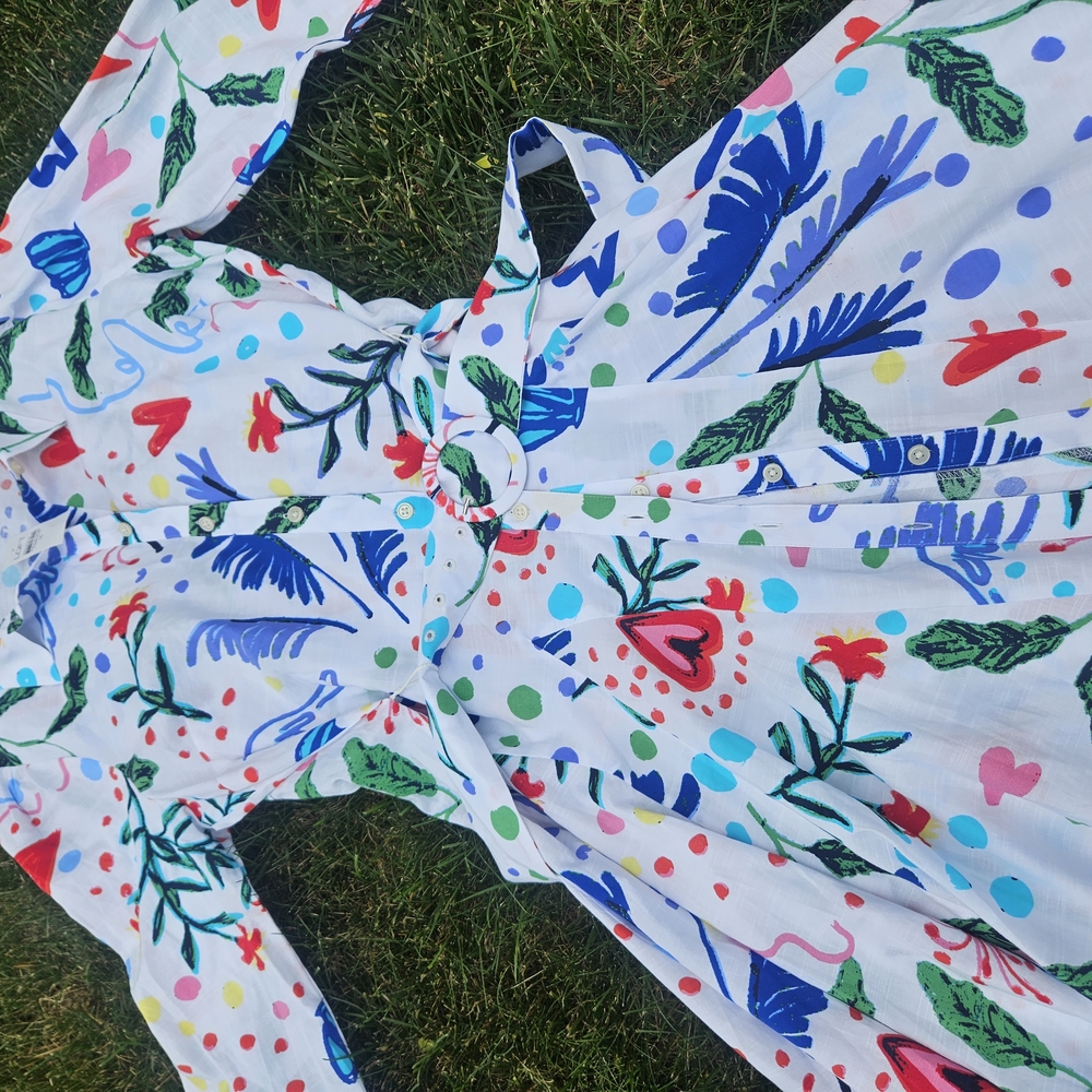 LOFT Multicolor Floral Long Sleeve Dress - Picture 6 of 10